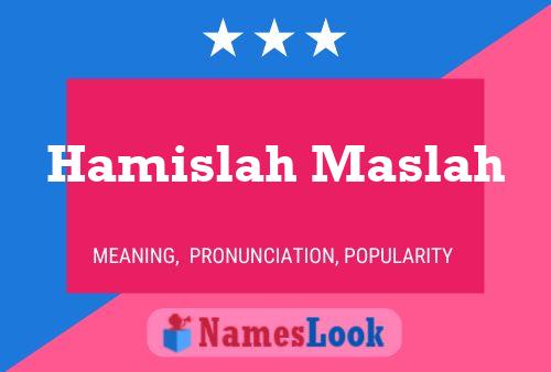 ملصق اسم Hamislah Maslah