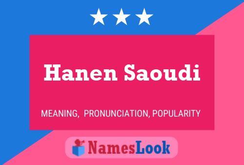 ملصق اسم Hanen Saoudi