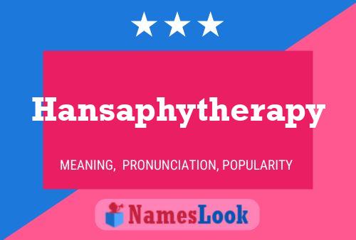 ملصق اسم Hansaphytherapy