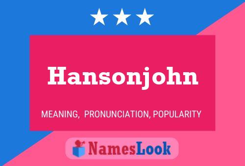 ملصق اسم Hansonjohn