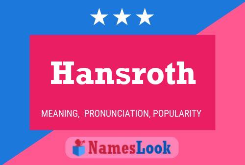 ملصق اسم Hansroth