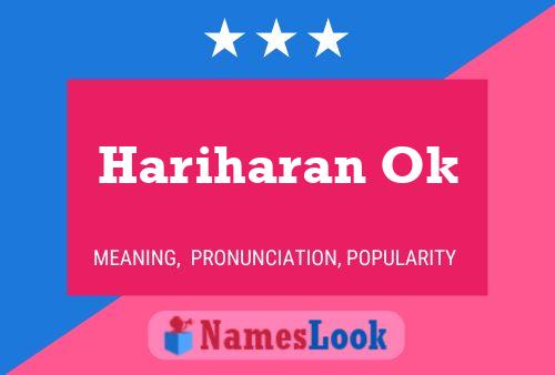 ملصق اسم Hariharan Ok