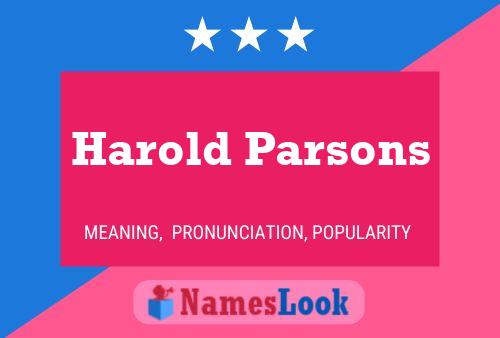 ملصق اسم Harold Parsons