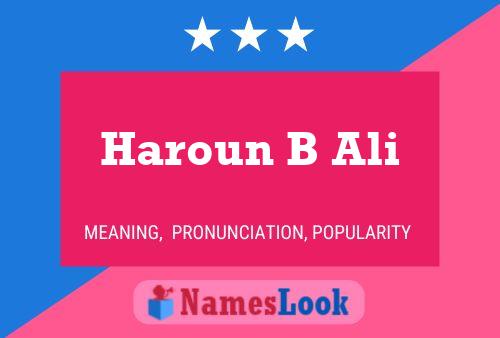 ملصق اسم Haroun B Ali