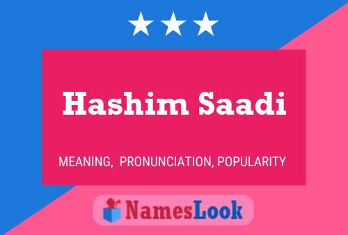 ملصق اسم Hashim Saadi