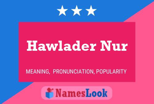 ملصق اسم Hawlader Nur