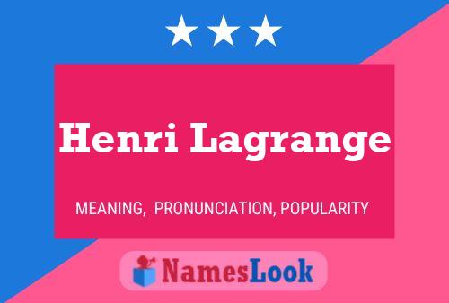 ملصق اسم Henri Lagrange