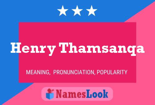 ملصق اسم Henry Thamsanqa