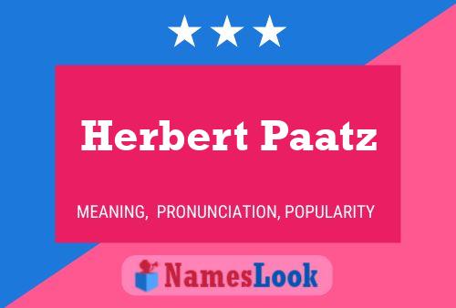 ملصق اسم Herbert Paatz