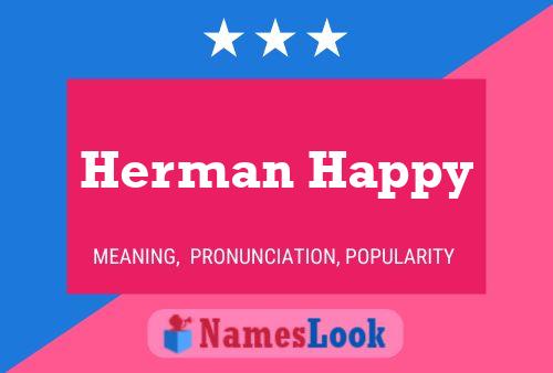 ملصق اسم Herman Happy