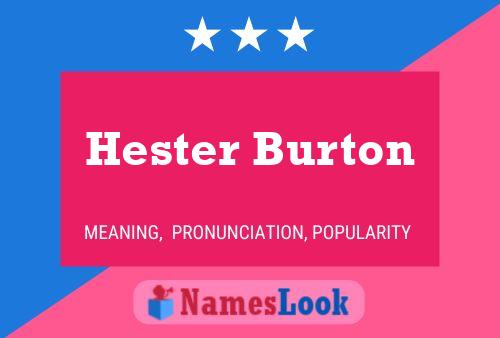 ملصق اسم Hester Burton