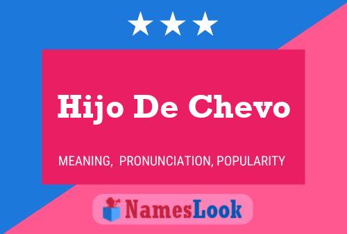 ملصق اسم Hijo De Chevo