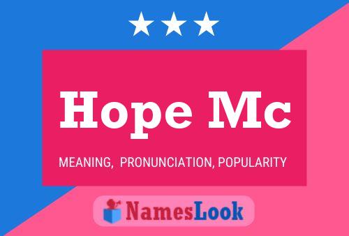 ملصق اسم Hope Mc