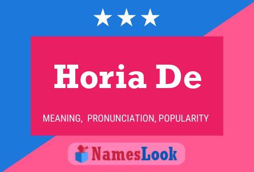 ملصق اسم Horia De