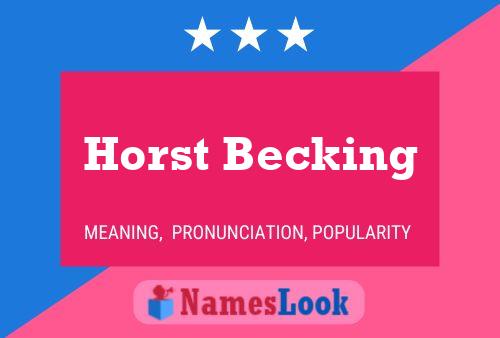 ملصق اسم Horst Becking