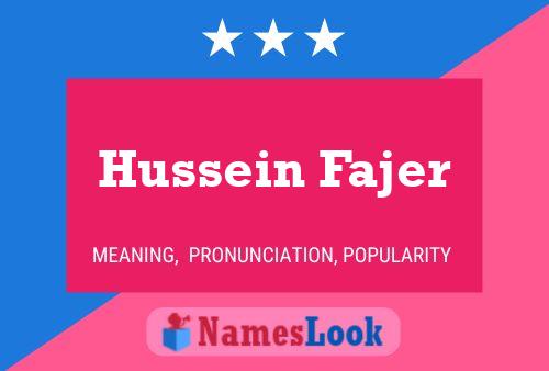 ملصق اسم Hussein Fajer