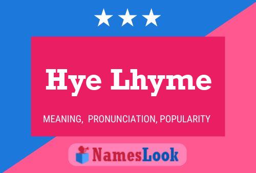 ملصق اسم Hye Lhyme