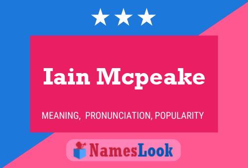 ملصق اسم Iain Mcpeake