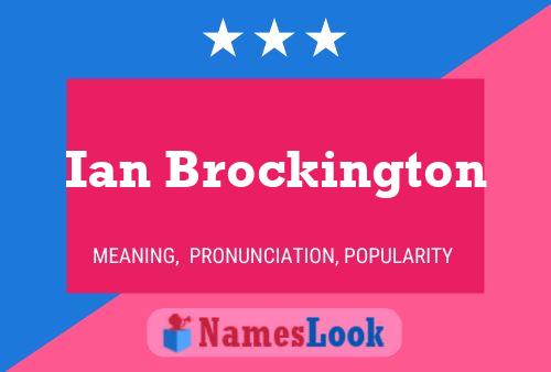 ملصق اسم Ian Brockington