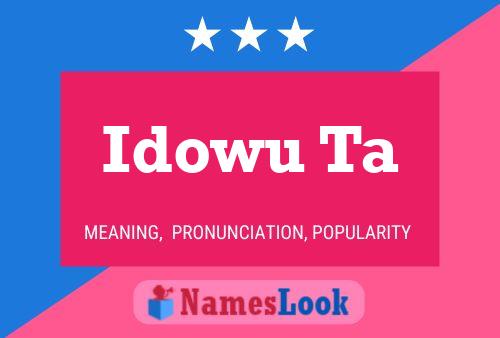 ملصق اسم Idowu Ta