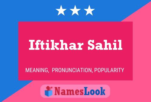 ملصق اسم Iftikhar Sahil