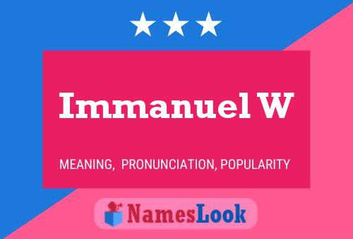 ملصق اسم Immanuel W