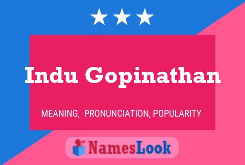 ملصق اسم Indu Gopinathan