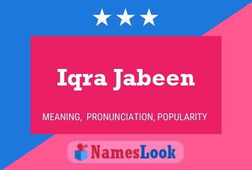 ملصق اسم Iqra Jabeen