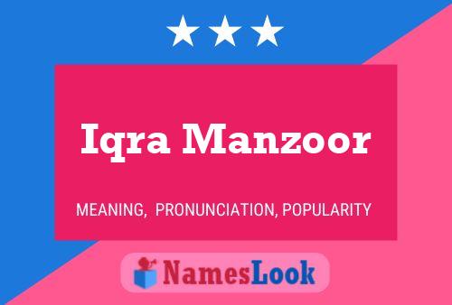 ملصق اسم Iqra Manzoor