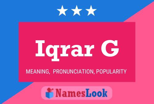 ملصق اسم Iqrar G