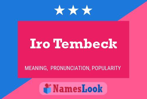 ملصق اسم Iro Tembeck