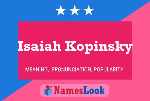 ملصق اسم Isaiah Kopinsky