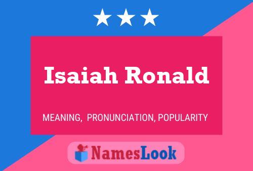 ملصق اسم Isaiah Ronald