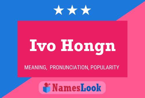 ملصق اسم Ivo Hongn