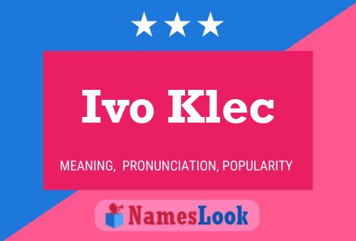 ملصق اسم Ivo Klec