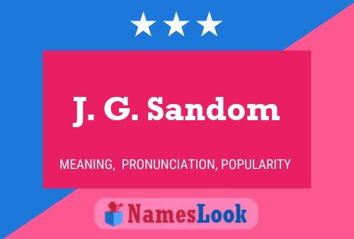 ملصق اسم J. G. Sandom