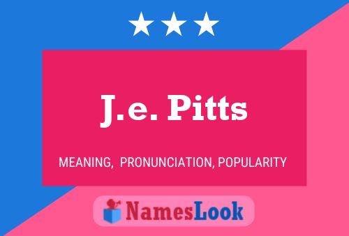 ملصق اسم J.e. Pitts