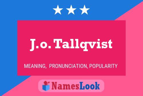 ملصق اسم J.o. Tallqvist