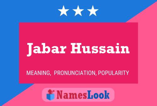 ملصق اسم Jabar Hussain