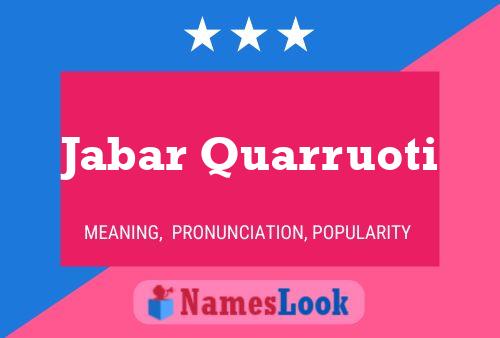 ملصق اسم Jabar Quarruoti