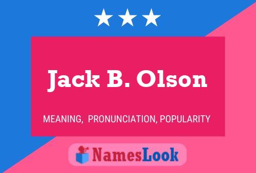 ملصق اسم Jack B. Olson