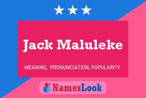 ملصق اسم Jack Maluleke