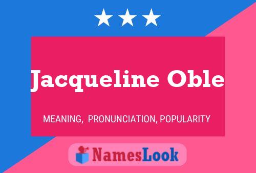 ملصق اسم Jacqueline Oble