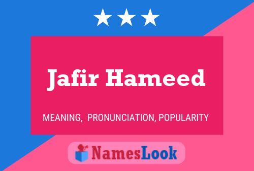 ملصق اسم Jafir Hameed