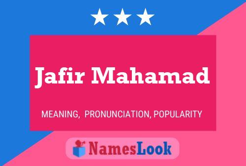 ملصق اسم Jafir Mahamad