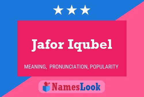 ملصق اسم Jafor Iqubel