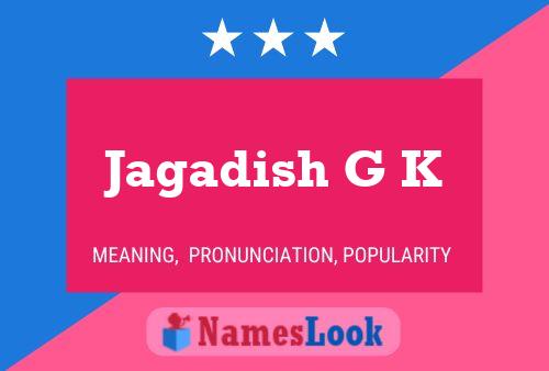 ملصق اسم Jagadish G K