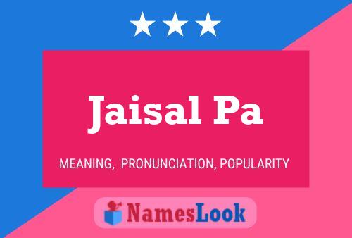 ملصق اسم Jaisal Pa