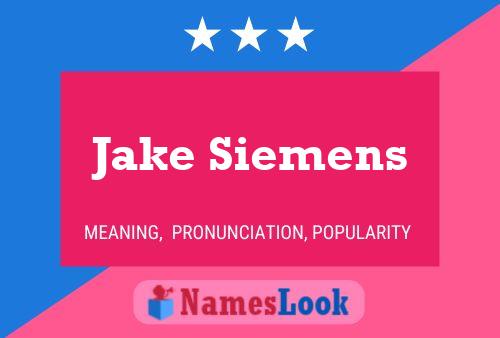 ملصق اسم Jake Siemens