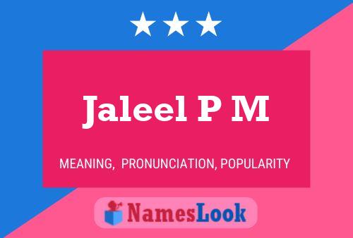 ملصق اسم Jaleel P M